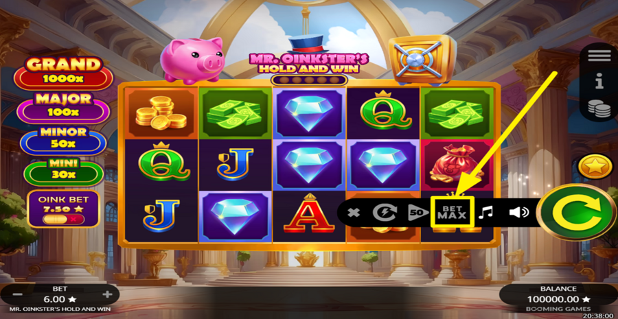 Mr Oinksters Hold And Win Max Bet