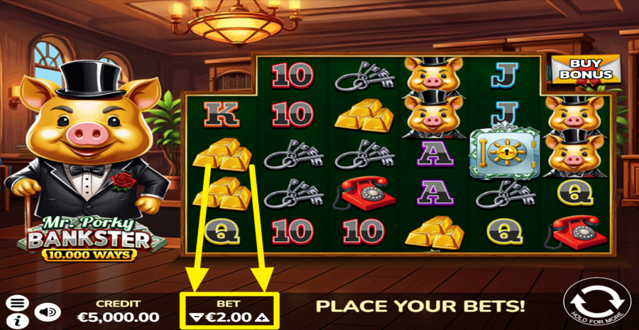 Mr Porky Bankster 10000 Ways Adjust Bet