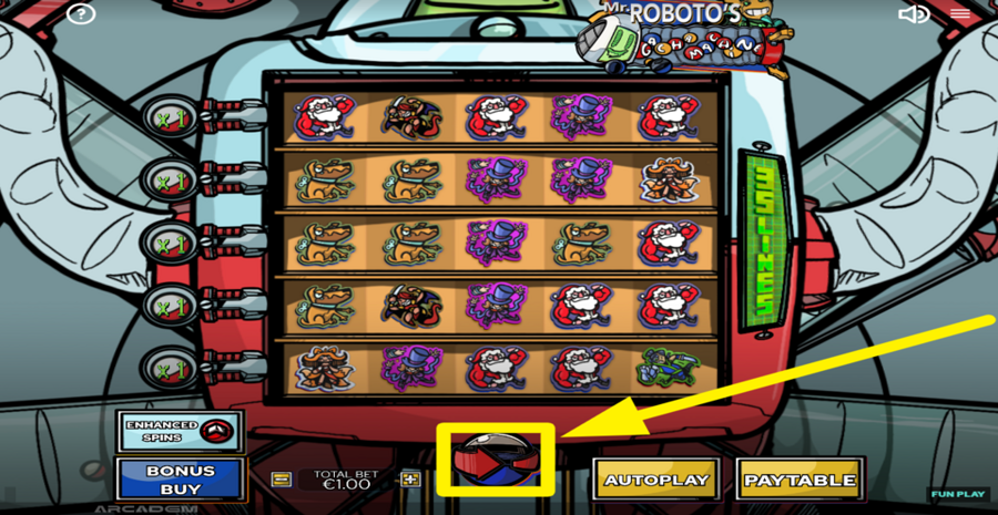Mr Robotos Gacha Machine Spin Button