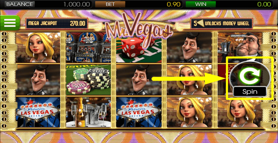 Mr Vegas Spin Button