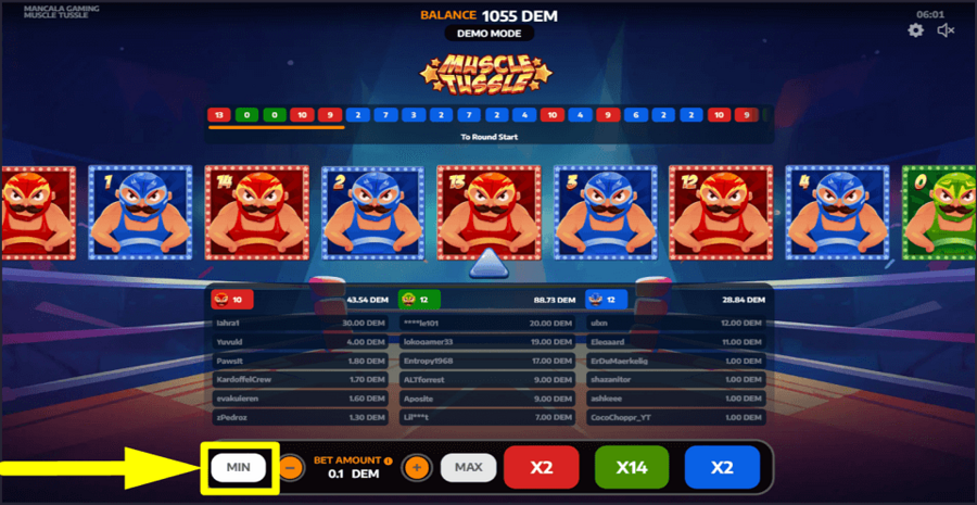 Muscle Tussle Min Button