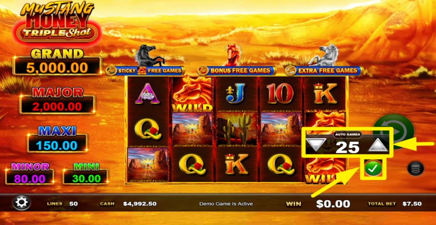 Mustang Money Triple Shot Autoplay