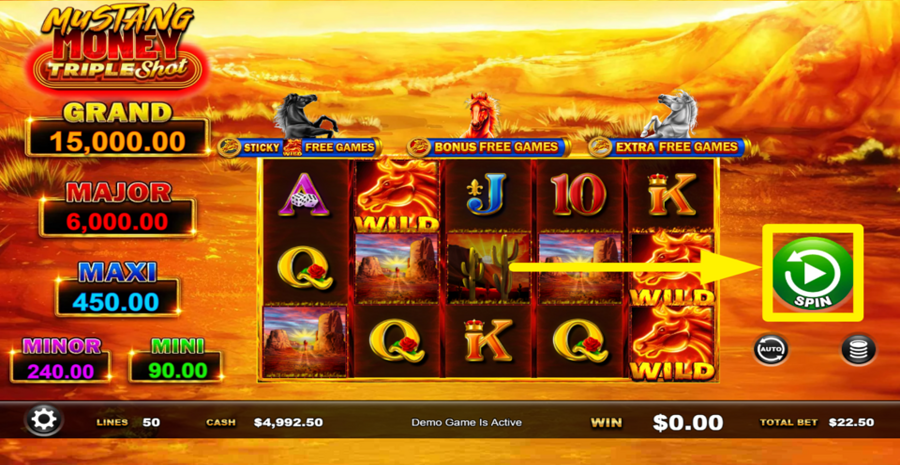 Mustang Money Triple Shot Spin