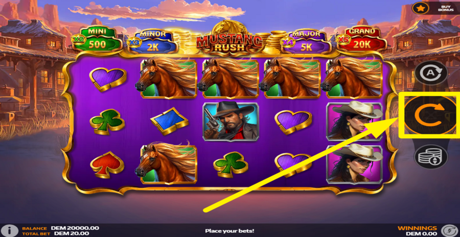 Mustang Rush Spin Button