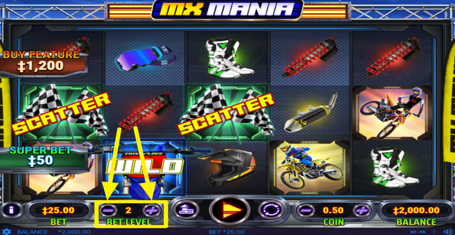 Mx Mania Adjust Bet Level