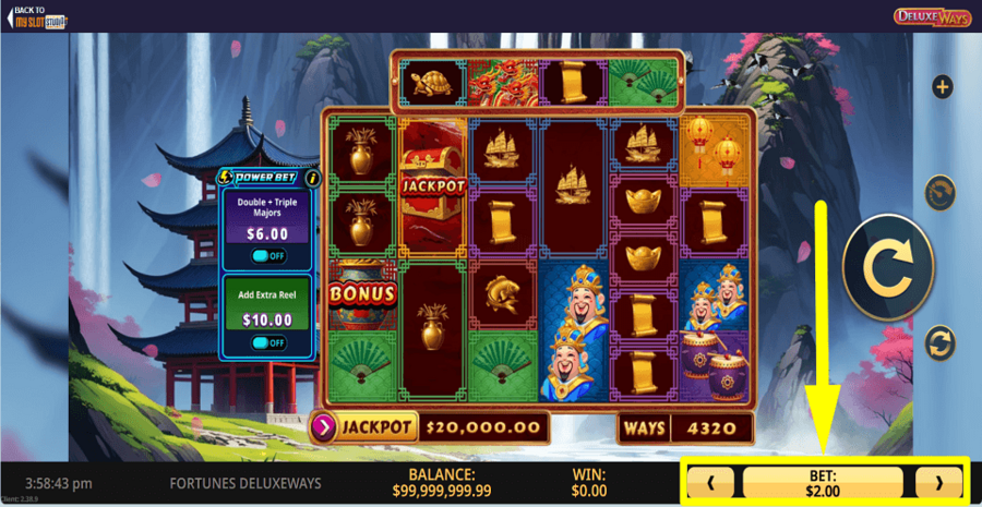 My Slot Studio Bet Value