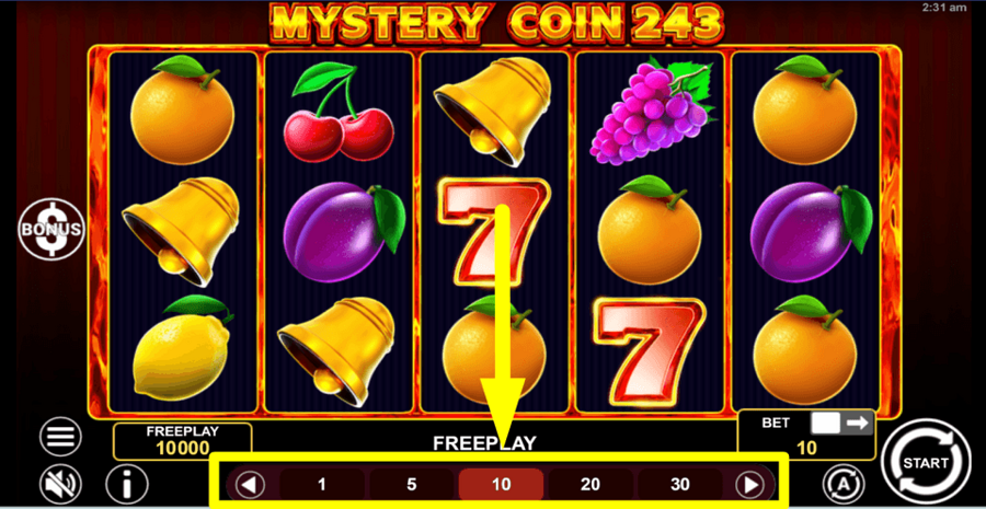 Mystery Coin 243 Bet Value