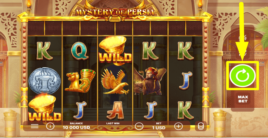 Mystery Of Persia Spin Button