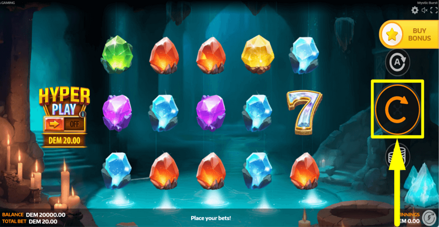 Mystic Burst Spin Button