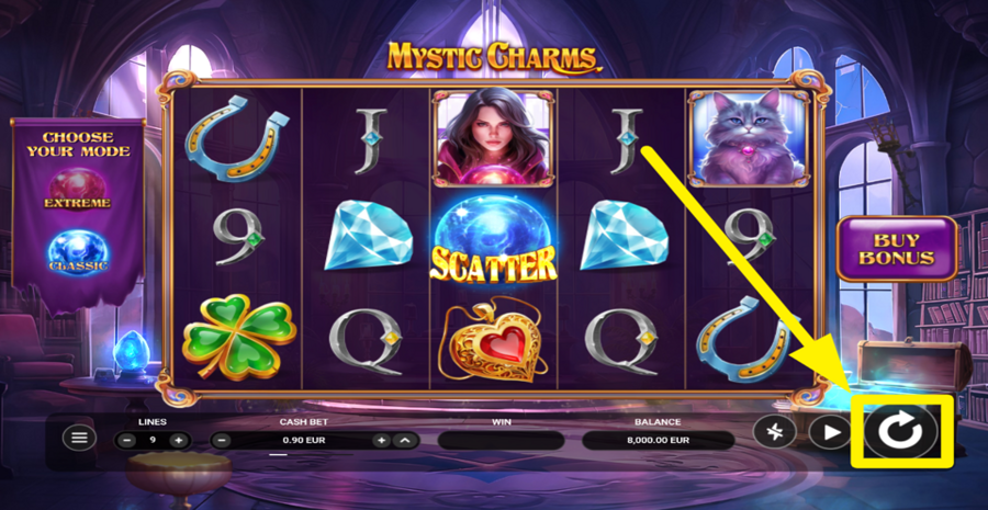 Mystic Charms Spin Button