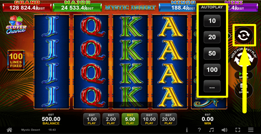 Mystic Desert Autoplay Feature