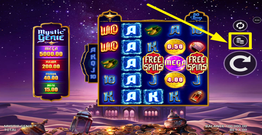 Mystic Genie Adjust Bet