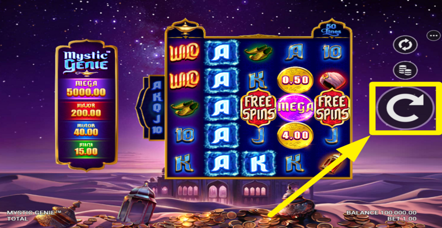 Mystic Genie Spin Button