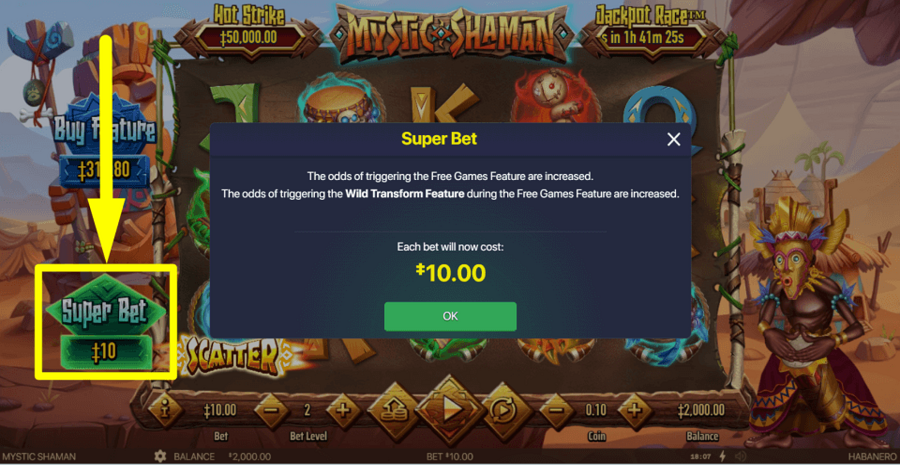 Mystic Shaman Super Bet Feature
