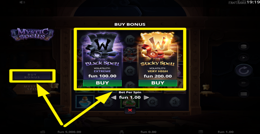 Mystic Spells Buy Bonus
