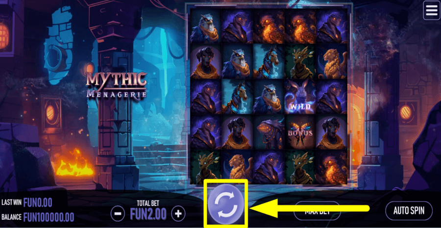 Mythic Menagerie Spin Button