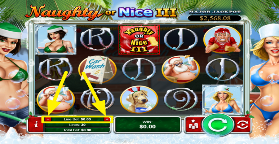 Naughty Or Nice Iii Adjust Bet Lines