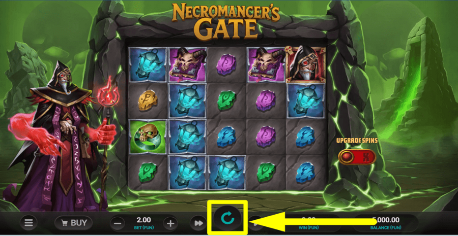 Necromancers Gate Spin Button