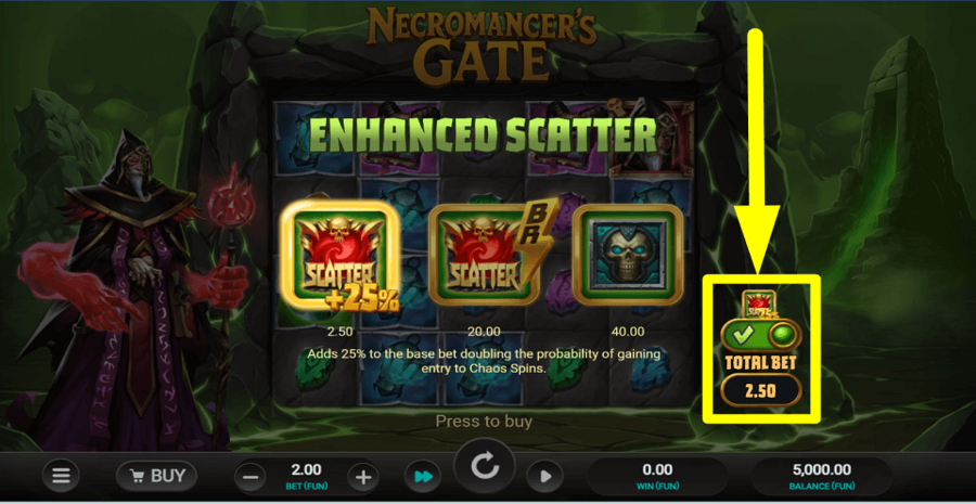 Necromancers Gate Upgrade Spins Feature