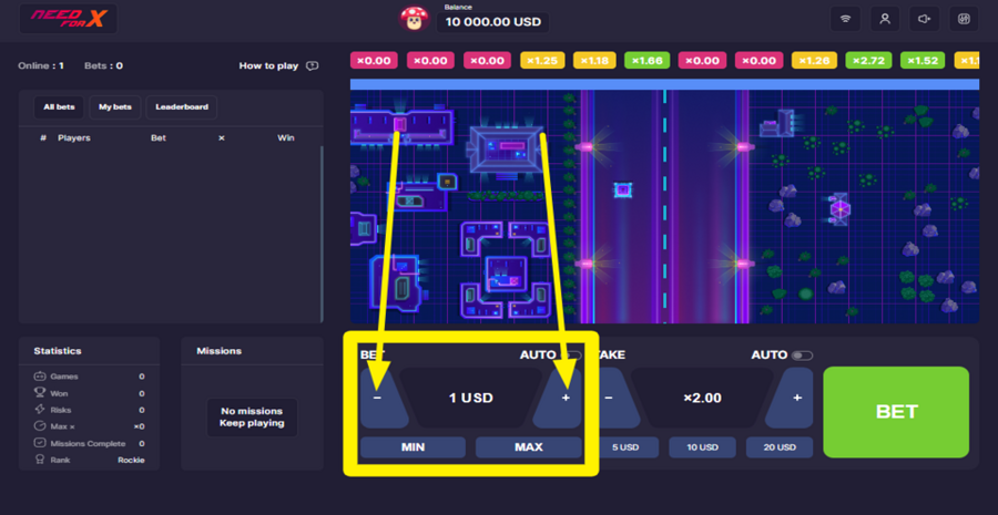 Need For X Adjust Bet