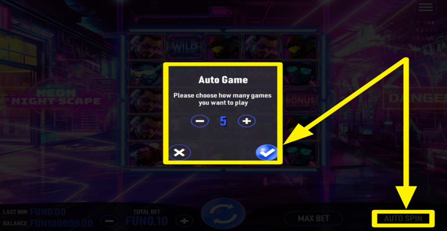 Neon Night Scape Autospin