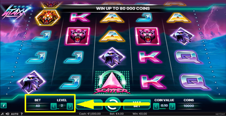 Neon Staxx Bet Level