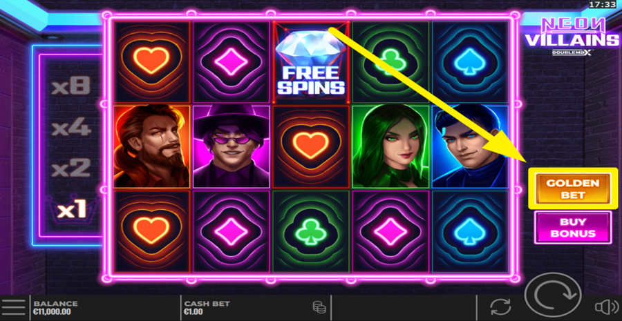 Neon Villains Doublemax Activate Golden Bet