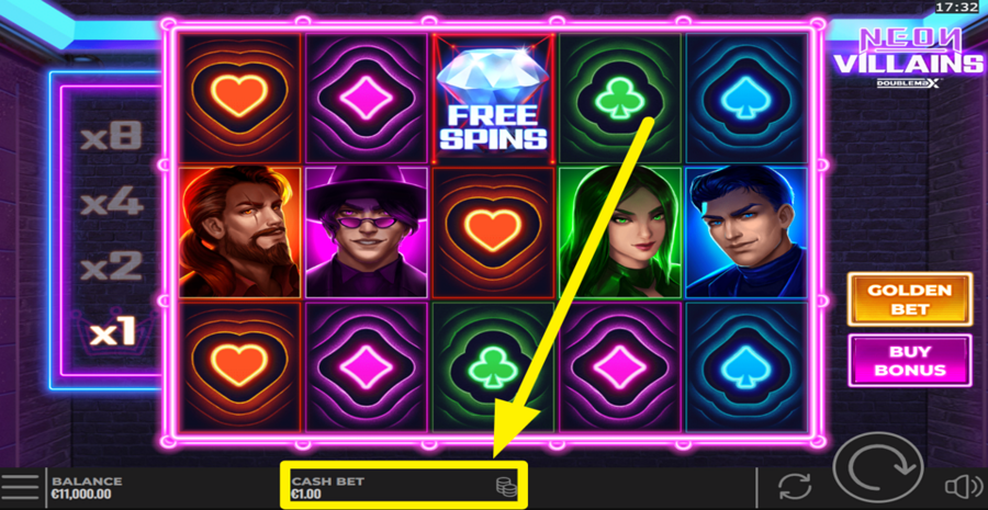 Neon Villains Doublemax Adjust Bet