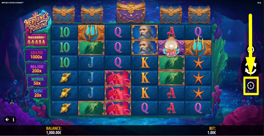 Neptunes Fortune Megaways Bet Value