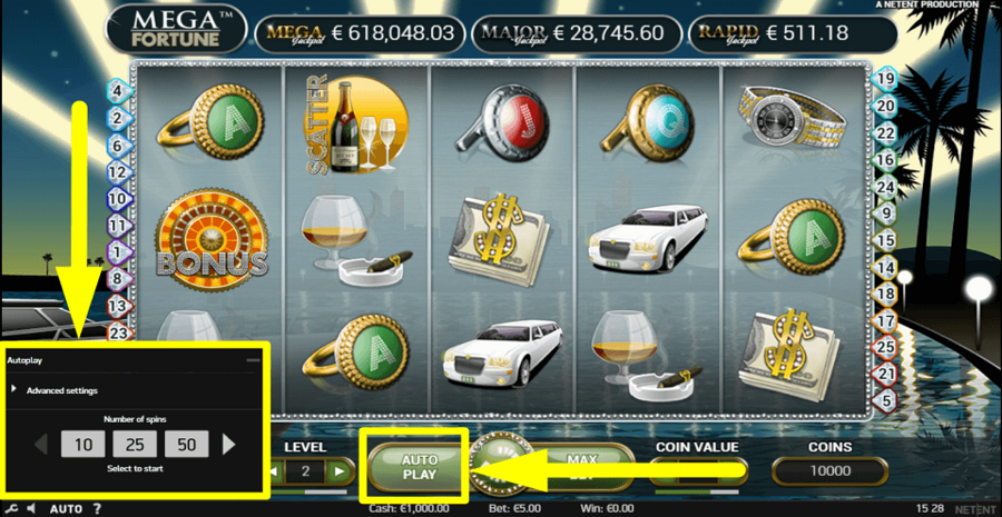 Netent Mega Fortune Autoplay Feature