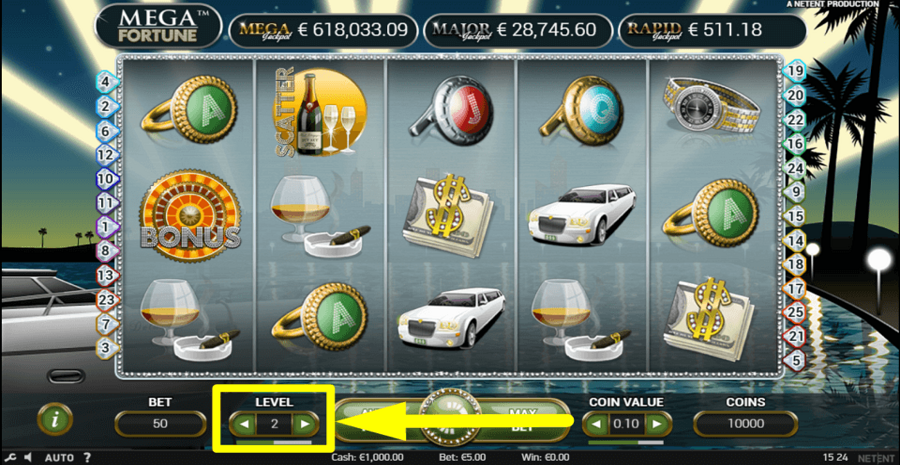 Netent Mega Fortune Bet Value