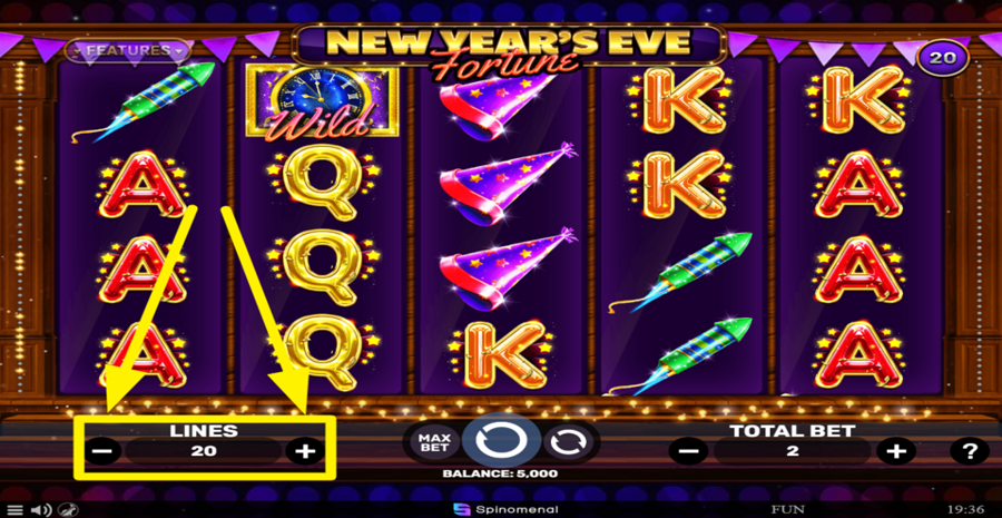 New Years Eve Fortune Adjust Bet Lines