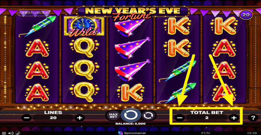 New Years Eve Fortune Adjust Total Bet