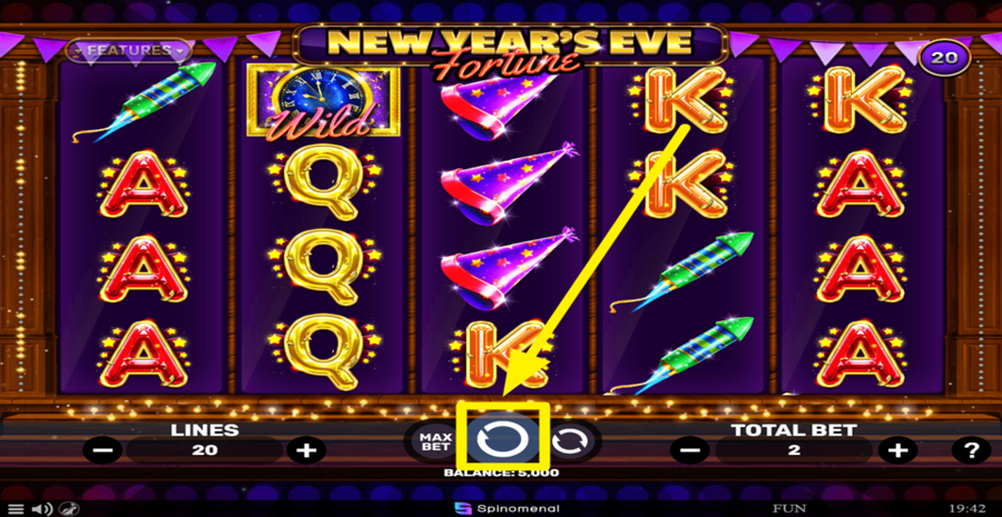 New Years Eve Fortune Spin Button