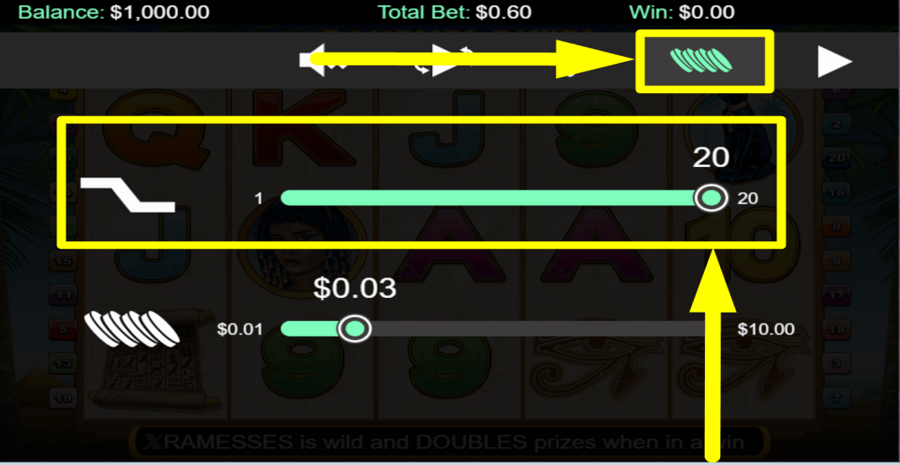 Nextgen Gaming Ramesses Riches Adjustable Paylines
