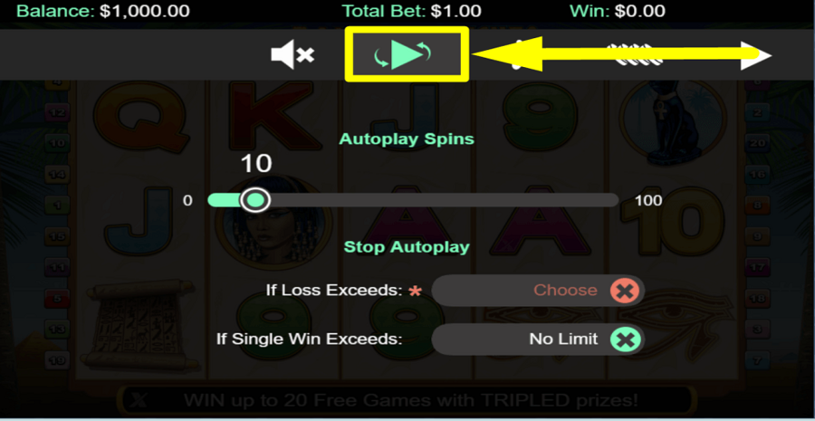 Nextgen Gaming Ramesses Riches Autoplay Feature