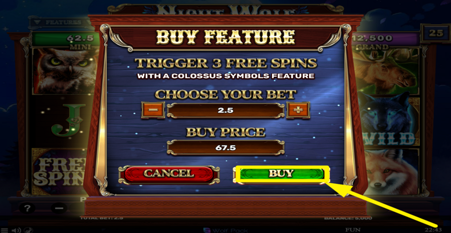 Night Wolf Hold And Hit Buy Bonus