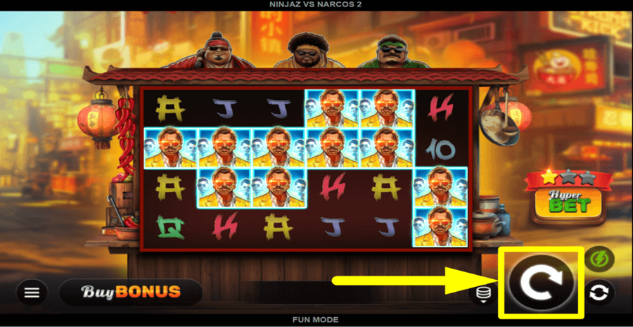 Ninjaz Vs Narcos 2 Spin Button