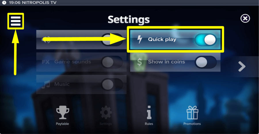 Nitropolis Tv Quick Play Feature