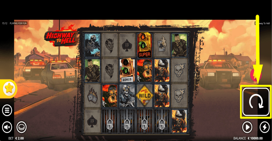 Nolimit City Highway To Hell Spin Button