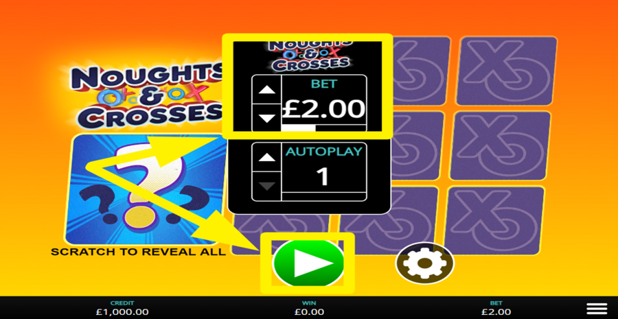 Noughts Crosses Adjust Bet