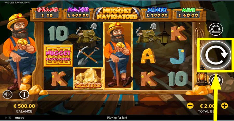 Nugget Navigators Spin Button