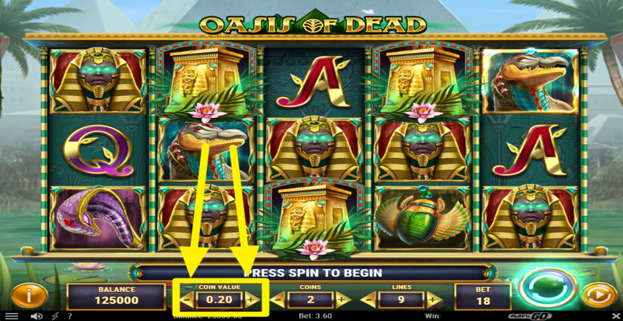 Oasis Of Dead Adjust Coin Value