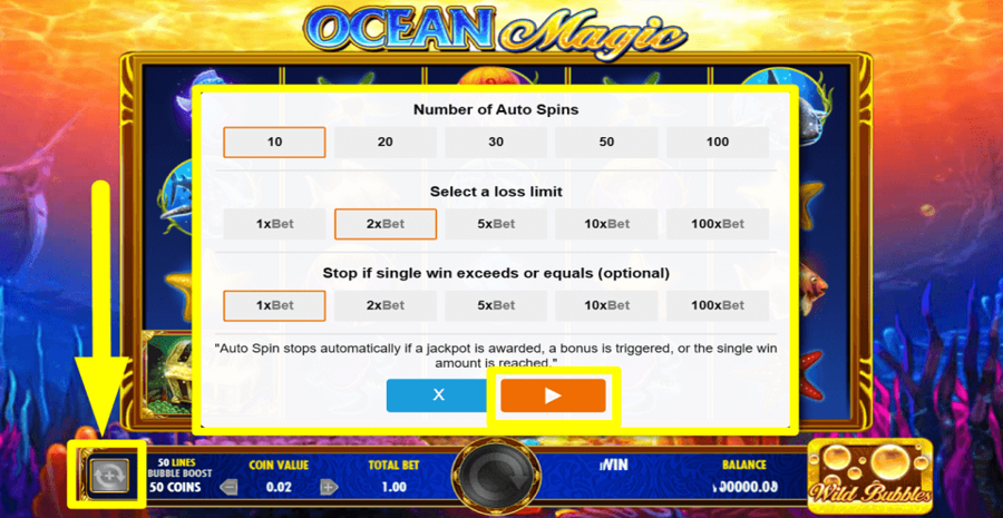 Ocean Magic Autoplay Feature