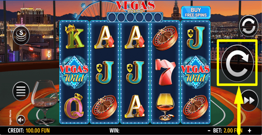 Octavian Gaming Vegas Mania Spin Button