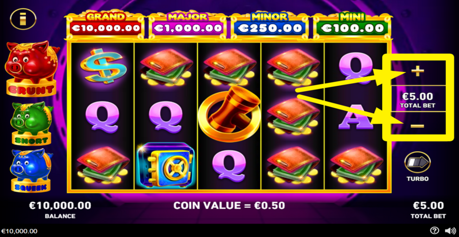 Oink Oink Oink Bet Adjust