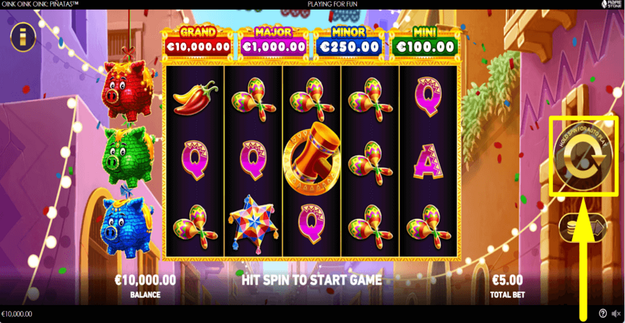 Oink Oink Oink Pinatas Spin Button