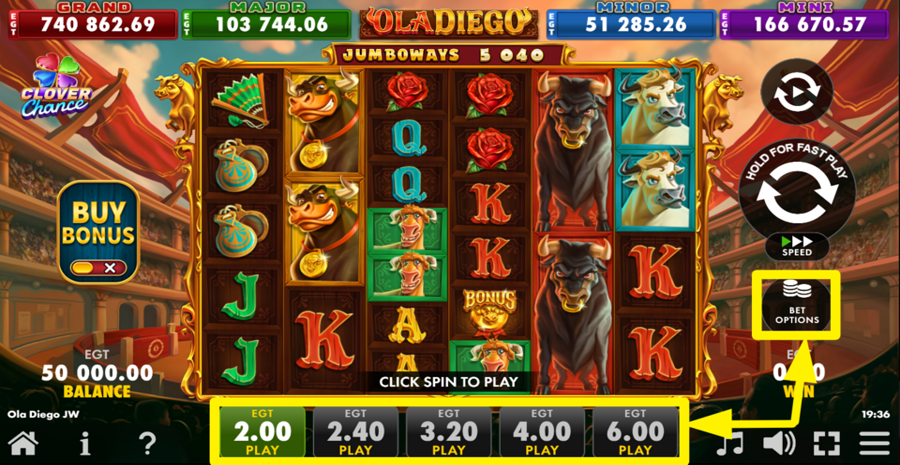 Ola Diego Jumboways Adjust Bet