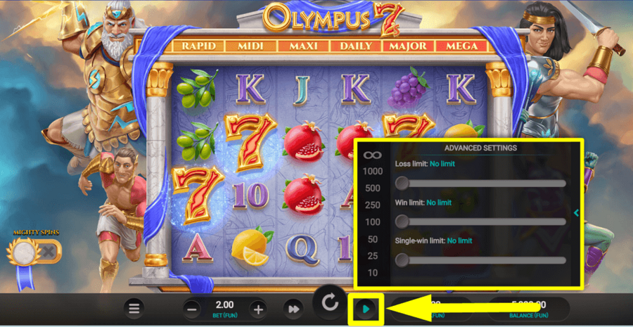 Olympus 7s Dream Drop Autoplay Feature