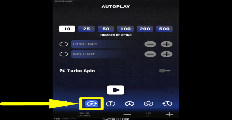 Olympus Majesty Autoplay Feature